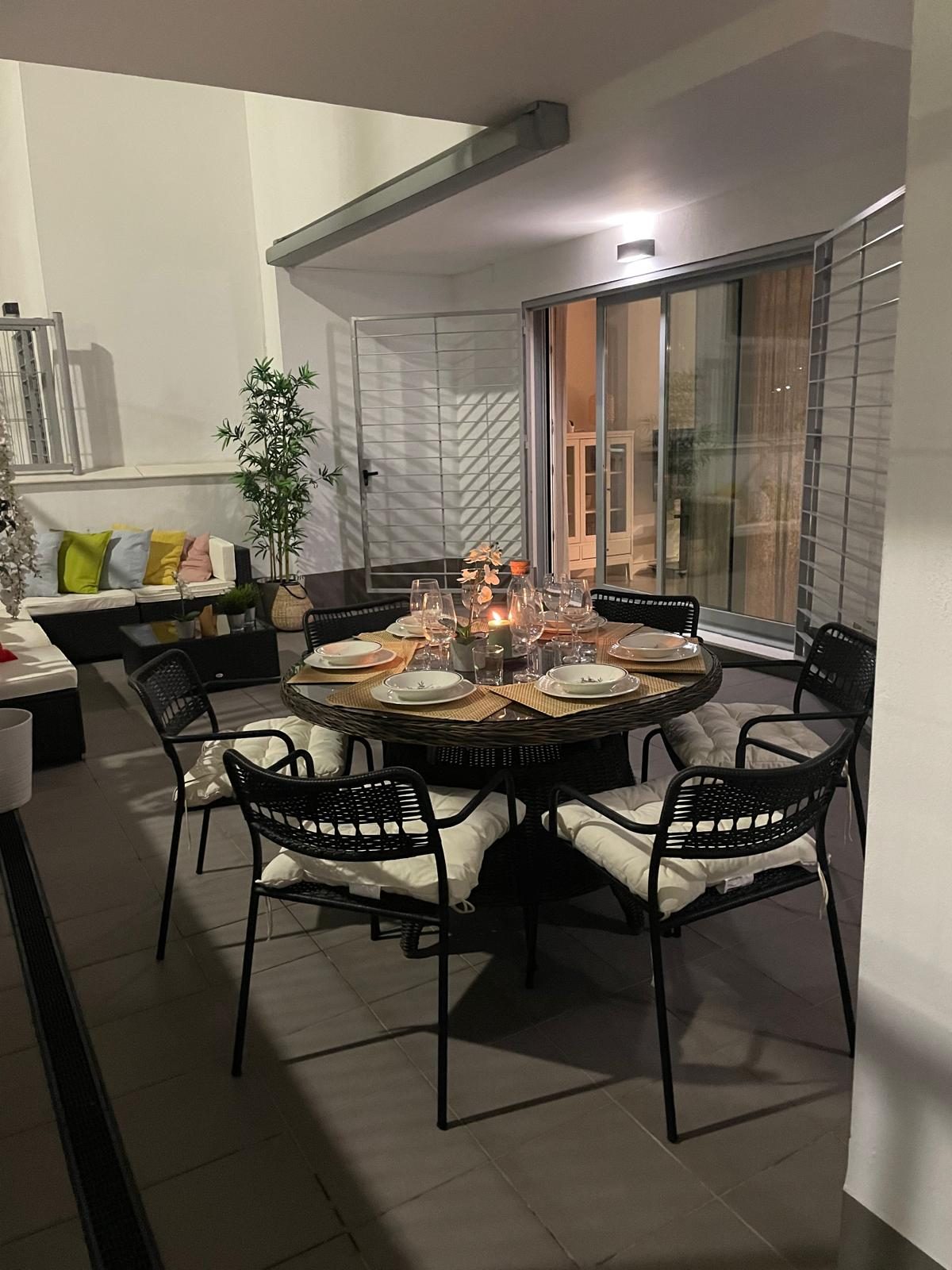 Cenas en la terraza, apartamento Apartamentos Mar de Dunas